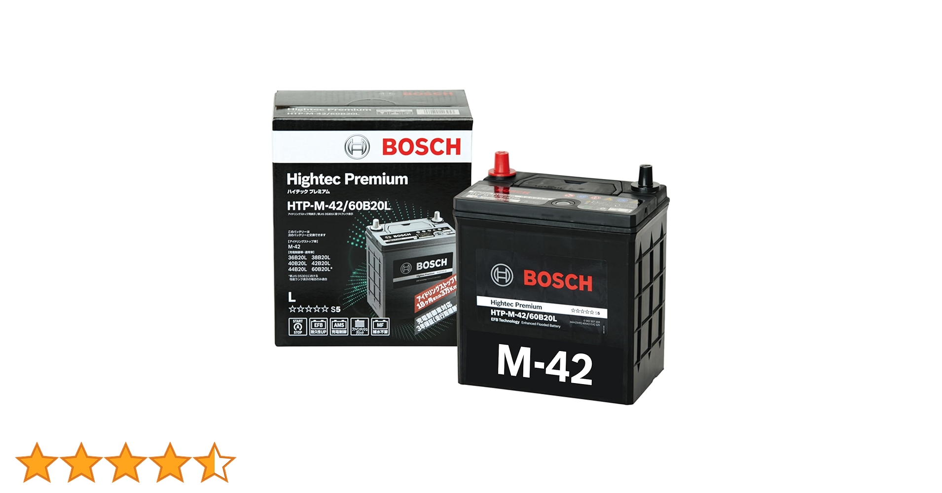 BOSCH HTP-M-42/60B20L ハイテクプレミアムバッテリー ボッシュ ハイテックプレミアム HTP-M-42/60B20L 価格比較